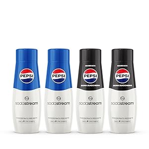 Sodastream Set 4 concentrati, include 2 Pepsi Zero Zuccheri + 2 Pepsi