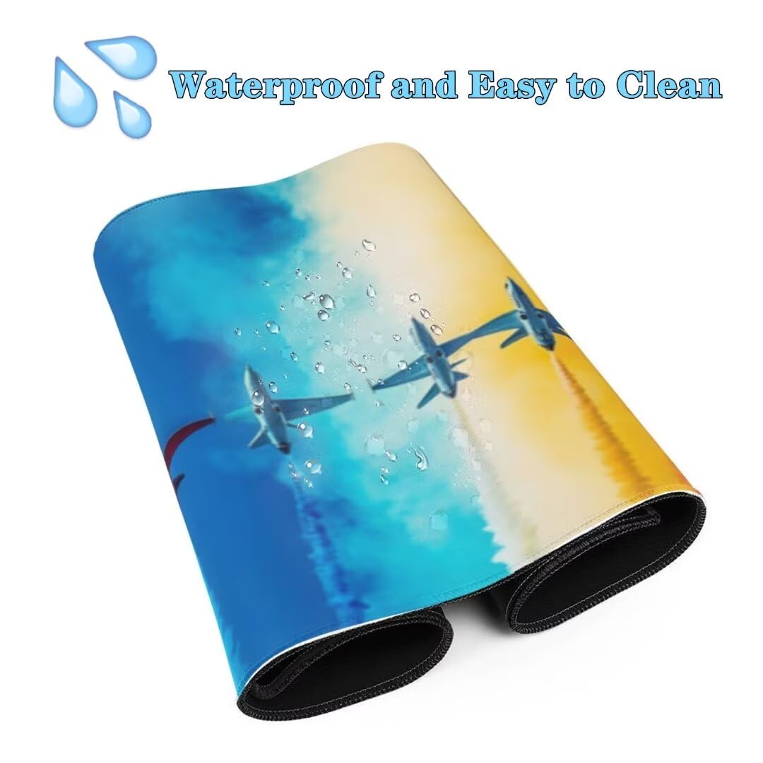 Tappetino Mouse Colorato Tappetino Mouse 1200x600 mm, Tappetino Mouse XXL Tappetino Gaming Aereo Tappetino Scrivania Grande Mousepad, Impermeabile, Base Antiscivolo Mouse Pad per Gaming Ufficio-925HDM