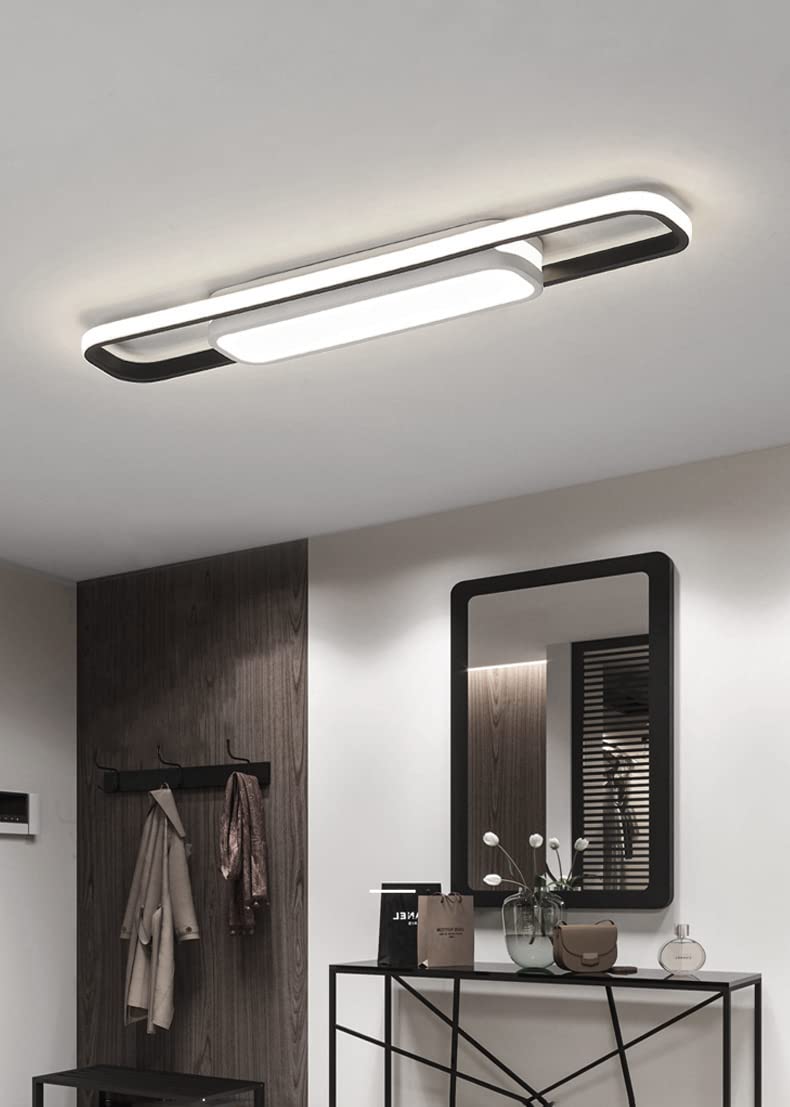 Plafonnier LED Moderne avec Detecteur de Mouvement radar Induction à Luminaire Lamp de Plafond Couloir avec capteur de lumière du jour pour Salon Chambre Entrée Garage Balcon éclairage, 6000K (60cm)