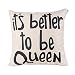 Happytimelol 18 x 18 Standard Size Cotton Linen Throw Pillow Case Cover with Quote Print