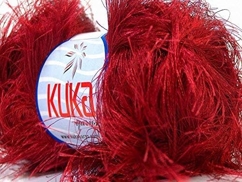 Jungle Red Long Eyelash Yarn 50 Gram