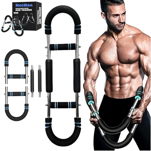 ReeRaa Twister Arm Trainer,Arm Trainer for Men, Adjustable Chest Workout Equipment,Chest Trainer, Shoulder Muscle Training,Wrist & Forearm Strengtheners, Portable Home Fitness Equipment (Blue)
