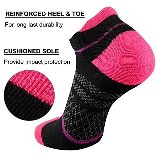 Image of eallco Womens Ankle Socks Athletic Running Short Socks With Cushioned Sole 6 Pairs