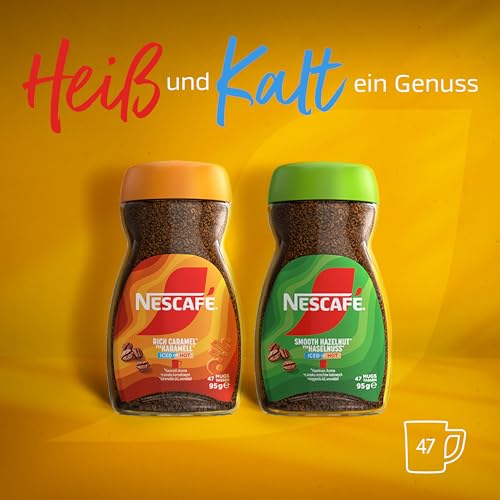 NESCAFÉ Typ Karamell, löslicher Bohnenkaffee, aromatisierter Instantkaffee, koffeinhaltig, 1er Pack (1 x 95g)