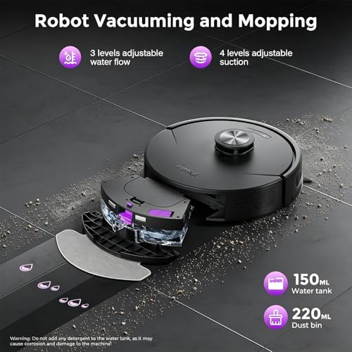 Image of Robot Vacuum and Mop Combo, Robot Vacuum Cleaner with Bagless Self Emptying Station, 18000Pa Suction, LiDAR Navigation, ideal for Pet Hair, Carpet & Hard Floor, Compatible with App /Alexa /Voice Control