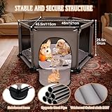 Sechseckige Wurfbox für besonders große Hunde Welpenbox mit Wurfunterlage für große und kleine Hunderassen Wurfzubehör für Hunde und Welpen Maße 122x65 cm