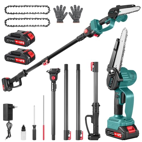 Image of 2-in-1 Cordless Pole Saw & Mini Chainsaw, 8 Inch Adjustable Length High