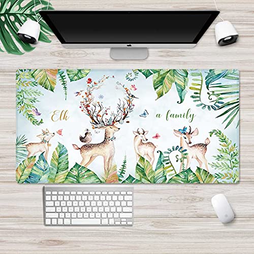 Mouse pad pour souris gaming grand format idéal pour bureau setup vert nature