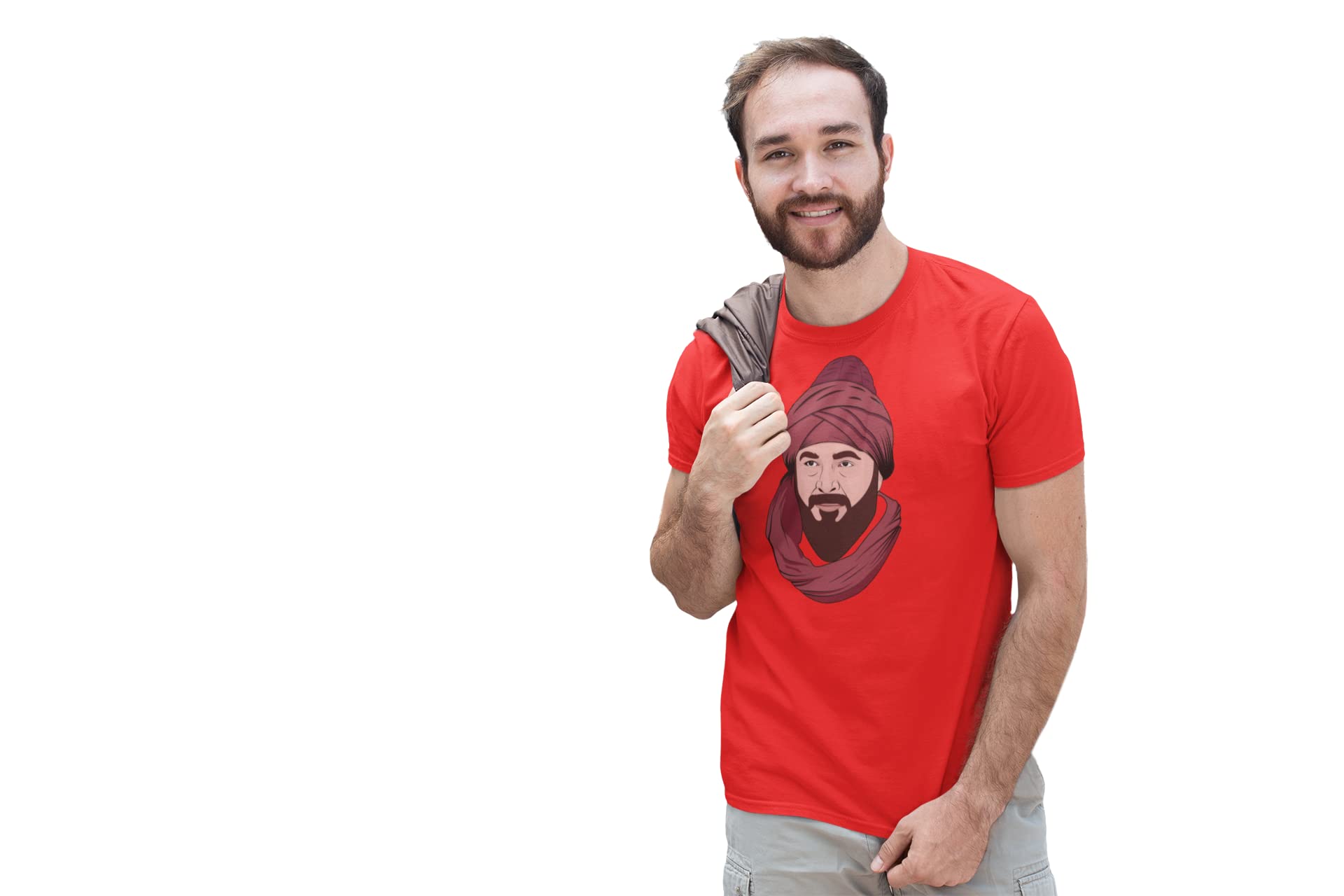 RUSHAAN Ertugrul gazi - Red - The Ertugrul Ghazi - Cotton t-Shirt for Men with Soft Feel and a Stylish Cut