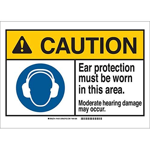 Panneau de protection auditive obligatoire Brady en aluminium 25,4x35,6 cm