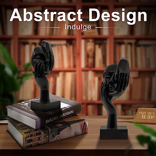 Estatua decorativa abstracta negra para escritorio miniatura 2