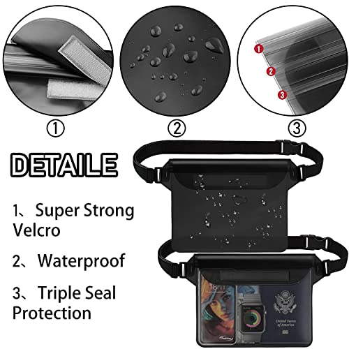 Waterproof Pouch with Waist Strap,Waterproof Pouch with Adjustable Belt,Waterproof Fanny Pack,Perfect for Boating Swimming Snorkeling Kayaking Beach Pool Water Park (1 Pack) - Image 3