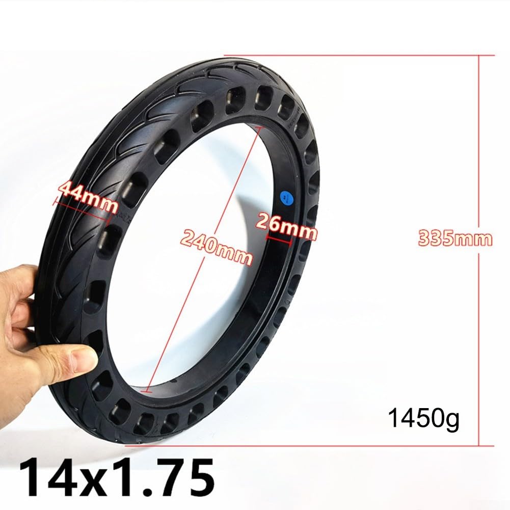 14X1.75 Pneumatico Solido A Prova Di Esplosione Gomma Tubeless Per E-Bike Scooter Off-Road