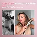 TYMO STYLUX Brosse thermique - Brosse ronde chauffée, Blowout Volumizer avec Flexi-Fit pour le lissage des cheveux, outil de styleur de curling, lisseur de cheveux et curler 2 en 1, Dual Voltage, Or, 1.7 1 cm