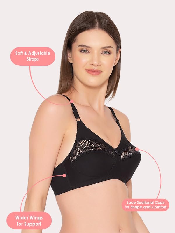 Image of Groversons Paris Beauty Women's Cotton, Full Coverage, Non-Padded, Non-Wired Bra (BR001)