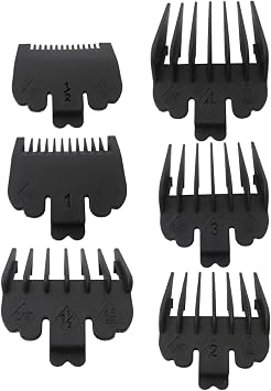 6Pcs Clipper Guards Set Compatible for Wa-hl Self-Cut Pro 79467 Senior 8500 Clipping System - Black