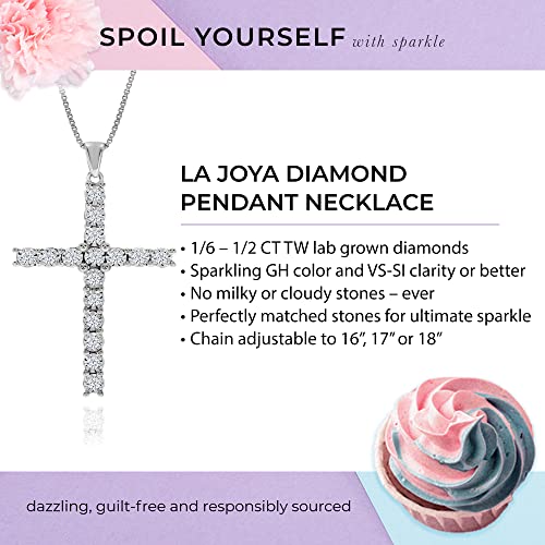 Diamond Cross Necklace for Women | 1/6-1 Carat Lab Grown Diamond Cross Pendant | 925 Sterling Silver Gold Plated Womens Diamond Necklace | Sparkling Diamond Jewelry for Women4