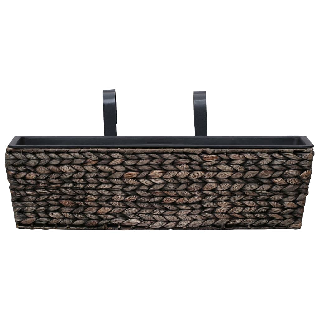 Wasserhyazinthe Blumentopf Set 60x20x18 cm 2er Pflanzkübel mit Kunststofftopf Braun Robust & Modern für Wohnzimmer Büro Balkon und Wintergarten