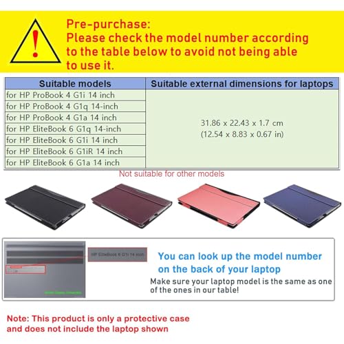 Funda rosa HP EliteBook 6 y ProBook 4 de 14 pulgadas en piel sintética resistente 2