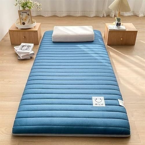 Un materasso futon giapponese spesso e pieghevole, disponibile nelle misure singolo, matrimoniale, queen e king size. Ideale per dormitori, campeggio e auto. (Verde, 80 x 190 cm)