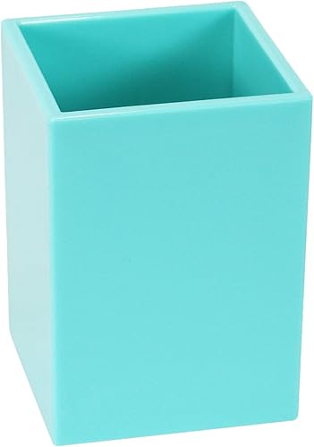 Portalápices color verde azulado, organizador de escritorio, decorativo acrílico para maquillaje, cepillo de regalo, para oficina en casa, N School