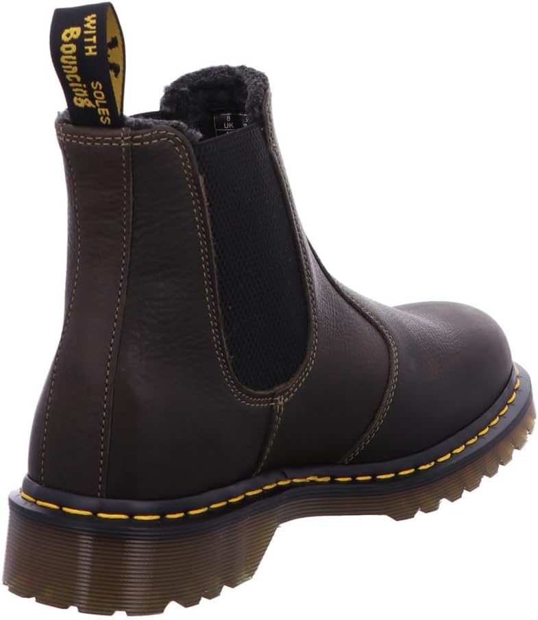 Dr. Martens 2976 Faux Fur Lined Grizzly Leather Chelsea Boot, Dms Olive, 10 Women/9 Men - Image 2