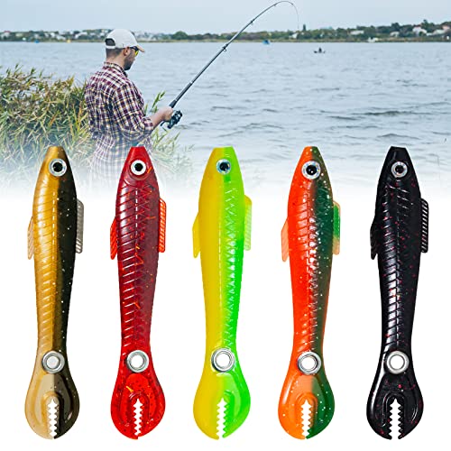 5PCS Bionic Fishing Lure,Soft Plastic Fishing Equipment bass Lures Fishing Stuff Simulation Loach Bait,Slow Sinking Bionic Swimming Lures,Fishing Bait for Saltwater & Freshwater,Fishing Lovers Outdoor