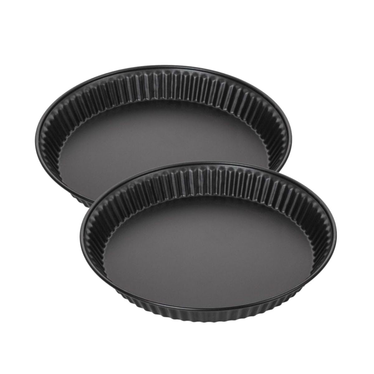Zenker 9915150 Set of 2 Lorraine Quiche Tin, Pie Pan, Pie Pan, 28 cm, Quiche Pan, Steel, Black, 28 x 4 cm
