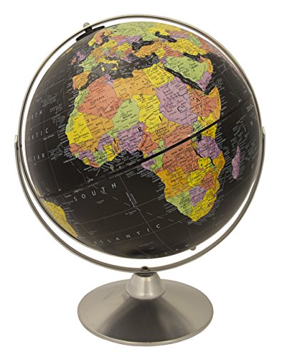 Replogle Starlight, Black Ocean World Globe, Desktop Piece, Gyro-Matic Meridian, Silver Base, Detailed Cartography #TOP1