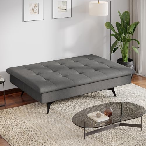 Image of Wakefit Flexia Sofa Cum Bed | 3 Yr Warranty | Convertible 3 Seater, Lightweight, Space Saving Design, Perfect for Home, Living Room | Double Bed | Sofa, Lounger & Bed in One | Warpknit Grey