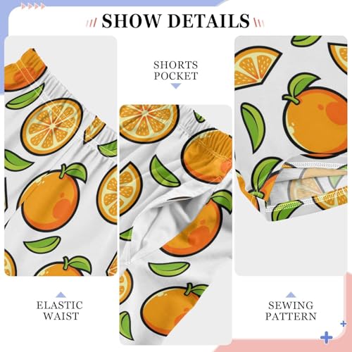 ZZXXB Orange Fruit Boys Long Pants Soft Trousers Elastic Waist Kids Lounge Bottoms with Pockets S-XL4