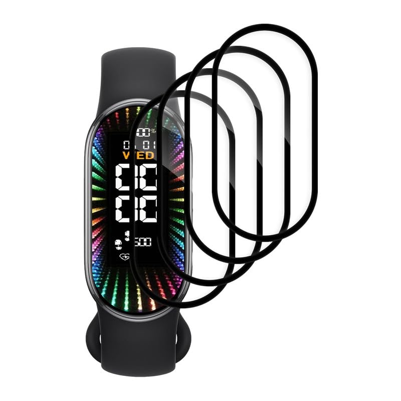 FOXZKISS 0.33mm Ultra-klar Schutzfolie für Xiaomi Band 10 Displayschutz,4 Stück Panzerfolie für Panzerglas Xiaomi Band 10 Schutzglas, Full Screen 9H Folie Stoßfest Kratzfest Anti-Fingerabdruck