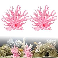 ASOFTY Aquarium Deko Künstliche Korallen, Kunststoff Korallen, Wasserpflanze Dekoration, Korallenbaum Aquarium Ornamente für Landschaft Unterwasser (Rose)