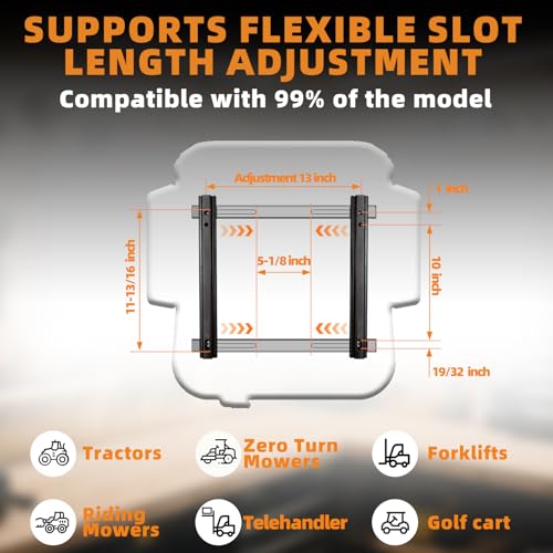 Image of Universal Forklift Seat, Fold Down Tractor Seat with Adjustment Armrest, Safety Belt and Operator Position Switch, Excavator Skid Loader Backhoe Dozer Telehandler