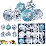 💐 【Fuertes y robustas】-Las bolas de árbol de Navidad combinan las propiedades brillantes de los adornos de vidrio tradicionales con la longevidad de los adornos de plástico de alta calidad. Los compradores no tienen que preocuparse por los fragmentos de adornos navideños que lastiman a los niños y las mascotas.
