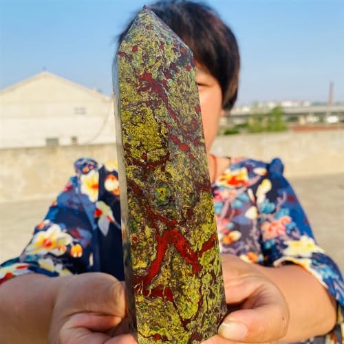 Cristal sang de dragon obélisque en pierre naturelle de 800g à 850g