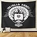 Emvency Black and White Tapestry Wall hanging Warship of Drakkar Fire and Black Warrior Home Decor Tapestries for Bedroom 60