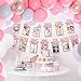 Whaline 1st Birthday Baby Photo Banner for Newborn to 12 Months, Monthly Milestone Photograph Bunting Garland, First Birthday Celebration Decoration (Rose Gold)