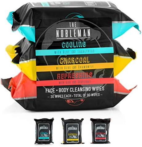 Men's Assorted Cleansing Wipes- Cooling/Charcoal/Refreshing - 3 Pack (90ct)