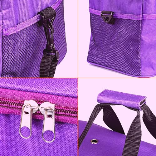 Image of LIHAO Crochet Bag Knitting Bag Yarn Storage Organizer Bag Yarn Holder Case for Crocheting Carrying Projects, Crochet Hooks, Knitting Needles Purple