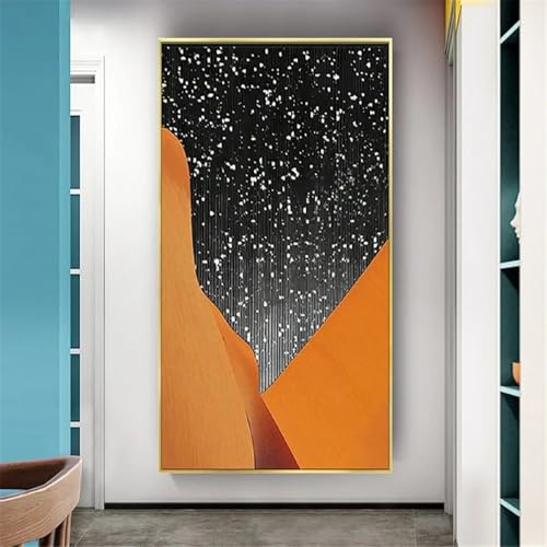Dessin ciel étoilé orange XINBAO image peinture à l'huile murale - 5