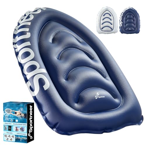 Sportneer Schwimmen Kickboard Wasser Aerobic Ausrüstung aufblasbare Kickboard -Schwimmtraining Tragbares Boje Training Aid Float für Schwimm (Dunkelblau)