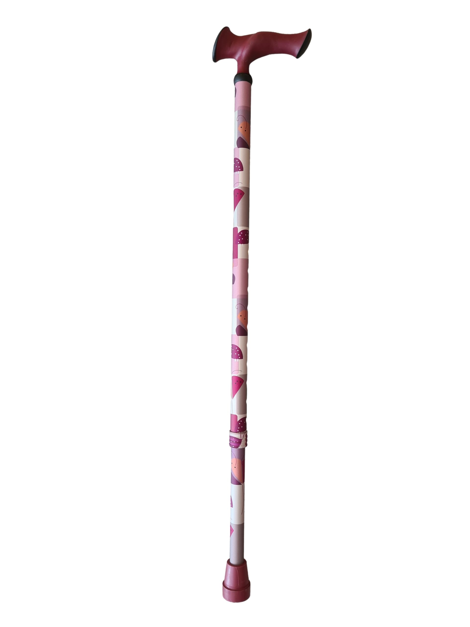 Stock-Fachmann® Bastón de altura ajustable ergonómico Super Soft Escort Burdeos, altura regulable de 76 a 98 cm, peso tara: 400 g, soporta hasta 100 kg, más seguridad y sujeción