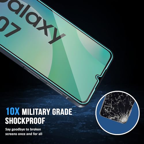 Image of FIRST MART Military-Grade Matte Tempered Glass for Samsung Galaxy M07, F07, A07, A06, M06 and F06-9H Screen Protector, Anti-Glare Protection, Scratch-Resistant, Bubble-Free (1 Pack)