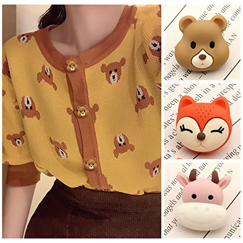 Zotuoart Sewing Buttons Single Hole 6Pcs 0.8''(2Cm) Cute Cartoon Animal Buttons Sweater Shirt Coat Replacement Button For Children Kids Clothes Crafts - Cow #TOP5