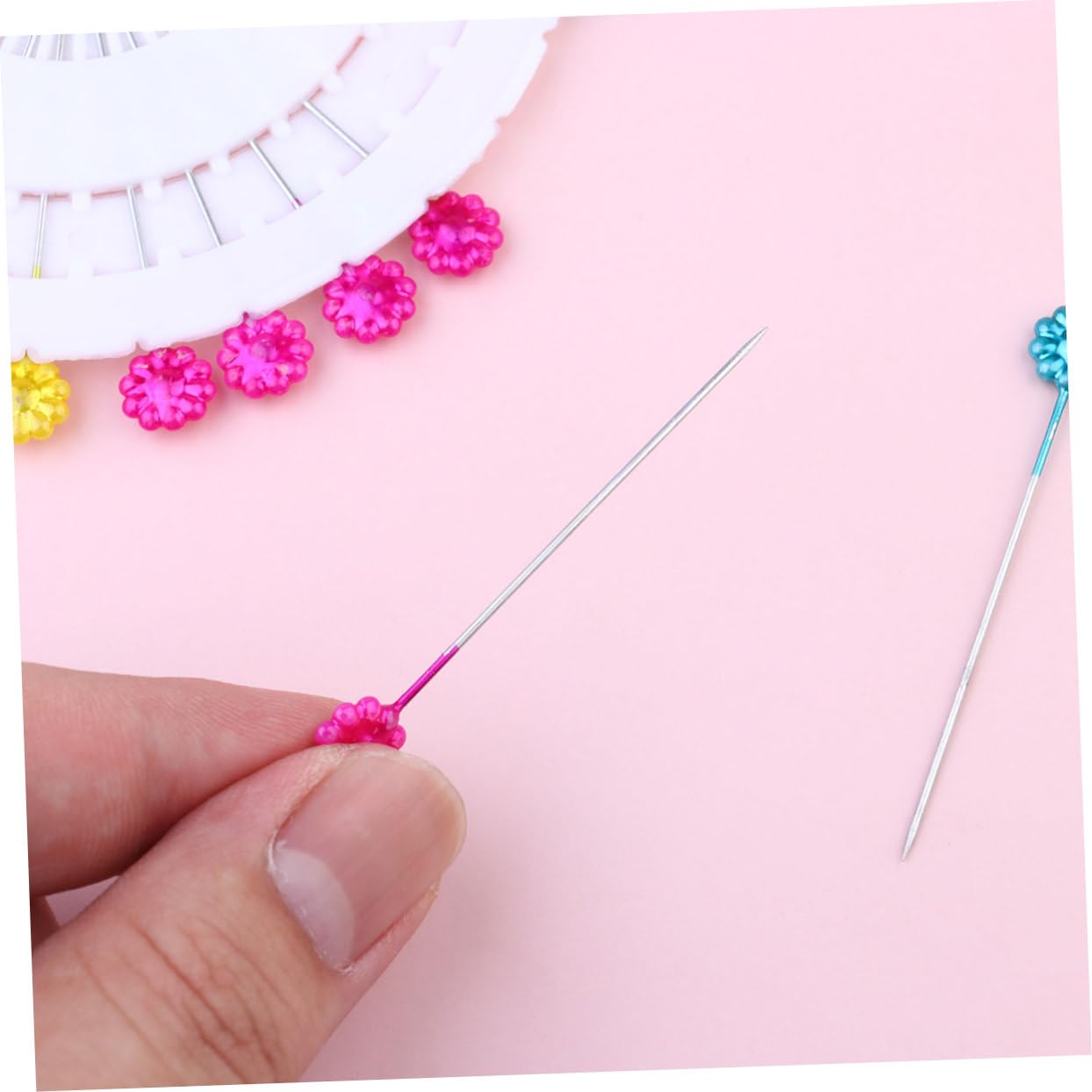 ERINGOGO Sturdy Embroidery Needles Pushpin for Maps 3 Pack Ideal for Fabric Beaded Embroidery