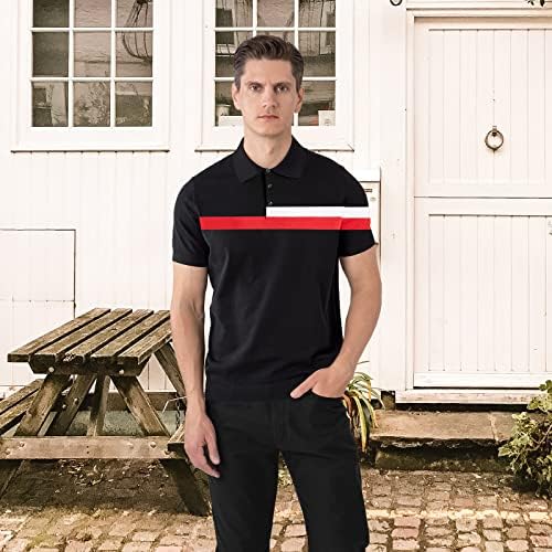 BREAK THE BOUND Men-Cotton-Polo Summer-Golf-Shirts Casual-Tee Knit-Striped - Short Sleeve Slim Fit 3 BREAK THE BOUND Men-Cotton-Polo Summer-Golf-Shirts Casual-Tee Knit-Striped - Short Sleeve Slim Fit