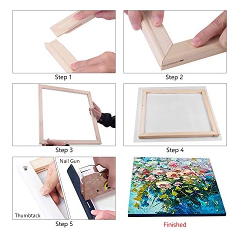 Solid Canvas Stretcher Frames, Premium Pine Wood Strips Bar Set, for Oil Paintings Poster Prints, DIY Arts Accessory Materials Supply, 18"x18"/45x45cm Cover