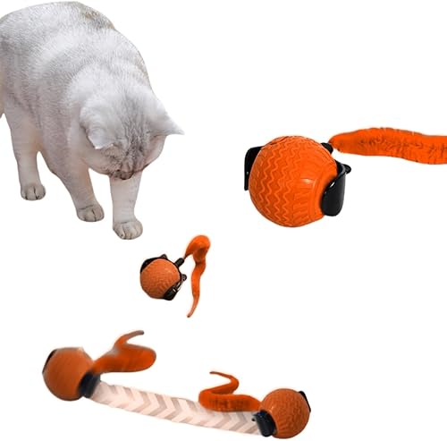 Miniatura 7 de Juguetes interactivos para gatos con cola recargable para gatos con 3 modelos de bolas móviles automáticas, juguete eléctrico de rodadura rápida