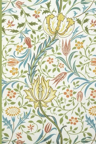 Notizbuch im William Morris Design 'Flora' – Mattes Cover, 100 Seiten, Liniert, Weißes Papier, Größe 6x9 Zoll (DIN A5) – Elegantes Kunstwerk für Ihre Notizen (German Edition)
